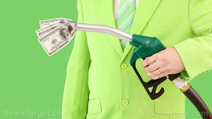 Green Energy Business Suit Fuel Pump Money